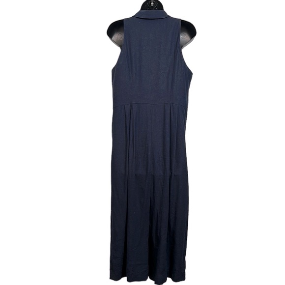 Asos Navy Blue Linen Blend Wide Leg Jumpsuit Sz 10 - Picture 6 of 10